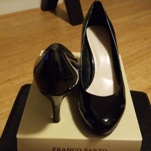 Franco Sarto Black Patent Leather Heels